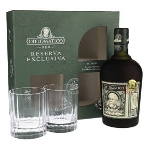 Ром Diplomatico Reserva Exclusiva 0.7 л 40% + 2 склянки (2134449344499) в Черкасах