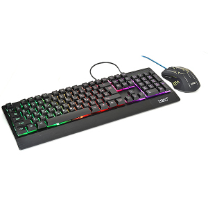 Комплект проводная клавиатура и мышь c RGB подсветкой KEYBOARD UKC 4958 (4958-22) лучшая модель в Черкассах