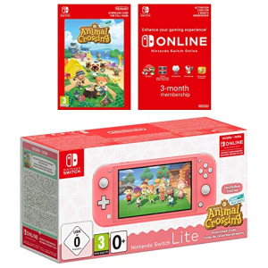 Nintendo Switch Lite Coral + Animal Crossing New Horizons