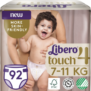 Підгузки Libero Touch 4 7-11 кг одноразові 92 шт (7322541301747) краща модель в Черкасах