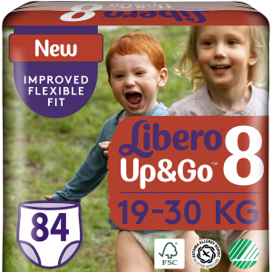 Підгузки-трусики Libero Up&Go 19-30 кг розмір 8 84 шт (7322541481517) в Черкасах