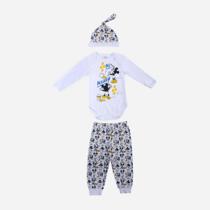 Комплект (боди + штанишки + шапочка) Disney Mickey Mouse MC18314 68-74 см Белый (8691109923714) в Черкассах