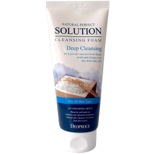 Пенка-скраб для глубокой очистки пор Deoproce Natural Perfect Solution Cleansing Foam Deep Cleansing Rice с рисовой пудрой, отрубями и 6-тью растительными экстрактами 170 г (8809567922297) лучшая модель в Черкассах