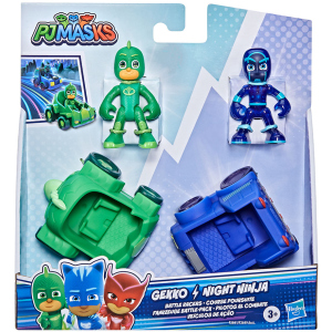 Игровой набор PJ Masks Герои в масках - Гекко против ночного ниндзя (2 фигурки 2 машинки) (F2841) (5010993847723) в Черкассах