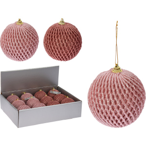 Набір ялинкових куль Christmas Decoration 8 см 12 шт рожевий (CAA126440) краща модель в Черкасах