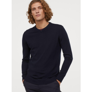 Пуловер H&amp;M XAZ187087PMXO L Темно-синій (DD8000003942194) краща модель в Черкасах