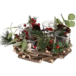 Подсвечник Christmas Decoration для 4 свечей, 22 х 22 х 8 см (YZB004040) лучшая модель в Черкассах