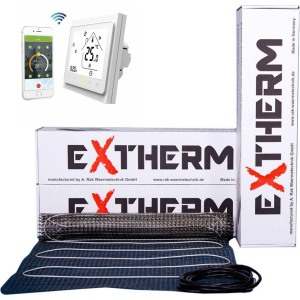 Нагревательный мат Extherm ET ECO 150-180 /1.5м2/с сенсорным WiFi терморегулятором Castle рейтинг