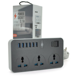 Мережевий фільтр Voltronic ТВ-Т09, 3 розетки + 6 USB, 2 м (2000000089690) краща модель в Черкасах