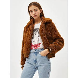 Кожушки Bershka XAZ152755BYFP XS Темно-коричневий (DD8000004547350) ТОП в Черкасах