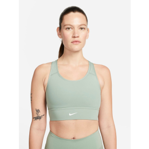 Спортивний топ Nike W Nk Swsh Lngln Bra CZ4496-357 XS Світло-зелений (195243363248) в Черкасах