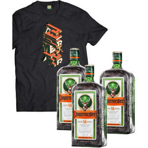 Ликер Jagermeister 0.7 л 35% 3 бутылки (+эксклюзивная футболка) (DESIGN 4) p.XL (4067700013018_K _XL)