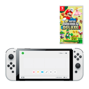 Набор Консоль Nintendo Switch OLED Model HEG-001 64GB White Новый + Игра New Super Mario Bros. U Deluxe надежный