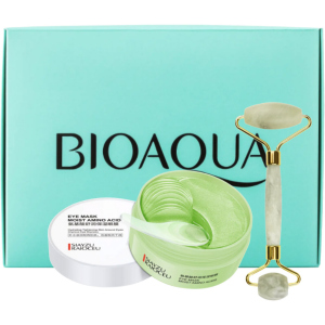 Подарочный набор Bioaqua Гидрогелевые патчи с аминокислотами + Роллер для массажа нефритовый (2000000232690) в Черкассах