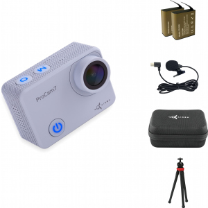 Відеокамера AirOn ProCam 7 Touch Grey з аксесуарами: набір блогера 12в1 (4822356754787) краща модель в Черкасах