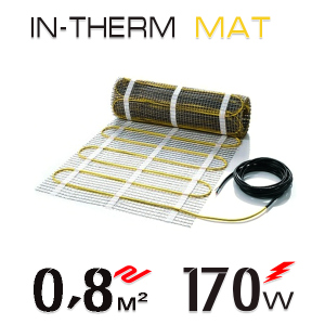 Нагревательный мат In-Therm 200 Вт - 0,8 кв.м