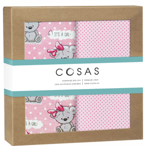 Набор пеленок Cosas Бязь Girl Bear Rose Dots Malina 80 х 100 2 шт (4822052074626) лучшая модель в Черкассах