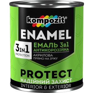 хорошая модель Емаль антикорозійна 3в1 PROTECT (Білий RAL 9016) 0.75кг