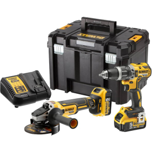 Набор из двух инструментов бесщеточных DeWalt 18 В XR Li-lon, 5 Ач, чемодан, 2 аккумулятора и зарядное устройство (DCK2080P2T)