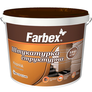 Штукатурка структурна акрилова «Короїд» Farbex білий 18 кг в Черкассах