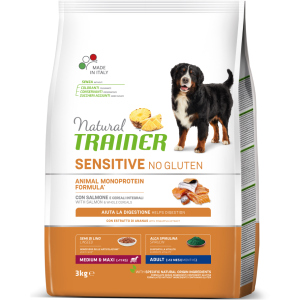 Сухий корм для собак Natural Trainer Dog Sensitive Adult Medium&Maxi з лососем та цільними зернами 3 кг (8059149252452) в Черкасах