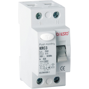 Дифференциальное реле ONESTO 1п+N 32А RCD 30mA тип AC (KRC3) (6990150201317) ТОП в Черкассах