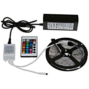 Світлодіодна стрічка SMD 5050 300 LED RGB 5м з пультом та блоком живлення в Черкасах