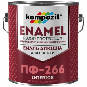 Емаль для підлоги Kompozit ПФ-266 Червоно-коричнева 2,8 кг надійний