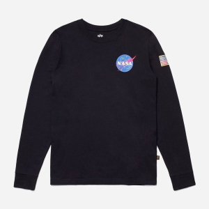 Чоловічий лонгслів Alpha Industries Space Shuttle Long Sleeve Tee UTS49002G1 XL Black (640631003393) краща модель в Черкасах