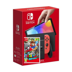 Nintendo Switch (OLED model) Neon Blue-Red + Гра Super Mario Odyssey (російська версія) надійний