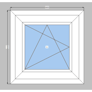 Окно металлопластиковое Lider 58 mm 1-створчатое поворотно-откидное, фурнитура Vorne, 600х600 мм, белое лучшая модель в Черкассах