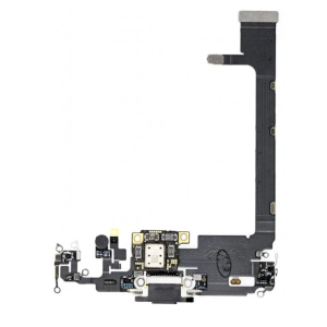 Шлейф для iPhone 11 Pro Max, с разъемом зарядки, с микрофоном, черный, Matte Space Gray High Copy лучшая модель в Черкассах
