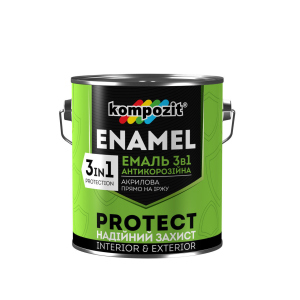 Емаль антикорозійна Kompozit 3в1 PROTECT (0.75 кг) Синя (RAL 5010) ТОП в Черкасах