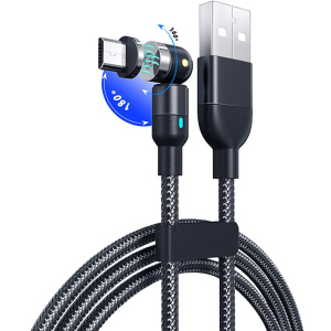 Магнітний кабель XoKo SC-390 Magneto 540° 3 в 1 Lightning - Micro USB - USB Type-C 1 м Black (SC-390MGNT-BK) краща модель в Черкасах