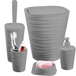 Набор аксессуаров для ванной комнаты PLANET Welle 5 предметов серый