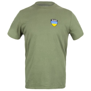 Футболка 5.11 Tactical Shield Ukraine 41273-225 M Military Green (2000980501434) лучшая модель в Черкассах