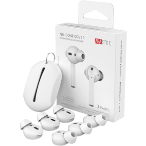 Вакуумні силіконові насадки AhaStyle для Apple AirPods та EarPods 3 малі пари Білі (AHA-01660-WHT) ТОП в Черкасах