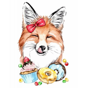 Набор для творчества Rosa Start акриловая живопись по номерам Cute Fox 35 х 45 см (4823098516439) в Черкассах