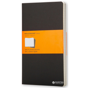 Блокнот Moleskine Cahier 13 х 21 см 80 сторінок у лінійку Чорний 3 шт (9788883704956) краща модель в Черкасах