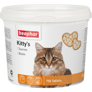 Кормова добавка Beaphar Kittys + Taurine + Biotine з біотином та таурином для кішок 750 таб (12597) (8711231125975) краща модель в Черкасах