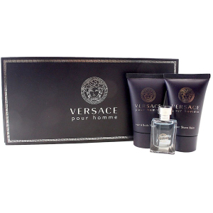 Набор для мужчин Versace Pour Homme туалетная вода 5 мл + гель для душа 25 мл + бальзам после бритья 25 мл (8011003810451) лучшая модель в Черкассах