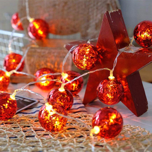 Світлодіодна гірлянда ColorWay Christmas lights ball 6 см 10 LED 1.5 м USB Red (CW-MC-LB10U) ТОП в Черкасах