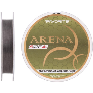 Шнур Favorite Arena PE 4x 100 м # 0.2/0.076 мм 2.1 кг Сріблястий (16931093) краща модель в Черкасах