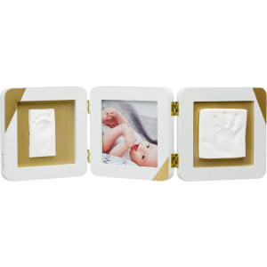 Набор для создания отпечатка ручки и ножки малыша Baby Art Тройная рамка Золотой Кант (3601098600) (3220660318988) ТОП в Черкассах