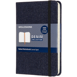 Записная книга Moleskine Denim 9 х 14 см 192 страницы в линейку Берлинская Лазурь (8058647626260) ТОП в Черкассах