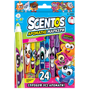 Набір ароматних маркерів для малювання Scentos Тонка лінія 24 кольори (40722) (8463760407229) краща модель в Черкасах