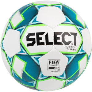 М'яч футзальний Select Futsal Super FIFA (250) №4 White-Blue (5703543186723)