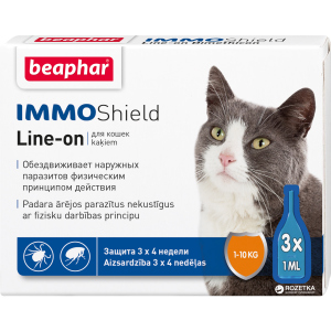 Краплі Beaphar Immo Shield Line-on for Cats антипаразитні з диметиконом для котів та кошенят 3 піпетки (13581) (8711231135813) краща модель в Черкасах