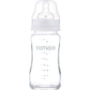 Скляна пляшка для годування Mamajoo №2 M із силіконовою соскою 240 мл (8697767124418) ТОП в Черкасах