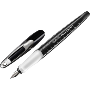 Ручка перова для лівші Herlitz My.pen Black-White Синя Чорний корпус (10999803) надійний